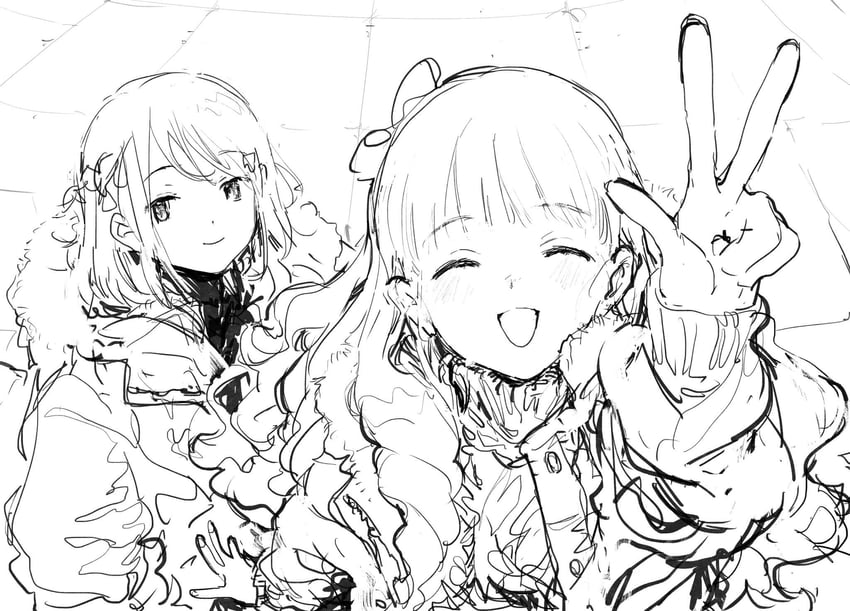 yuki aine and minato mio (aikatsu! and 1 more) drawn by suiso_(owp)