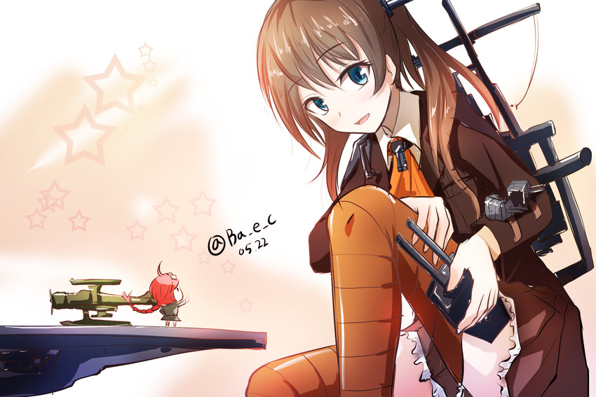 fairy, kumano, and type 0 observation seaplane fairy (kantai collection) drawn by bae.c