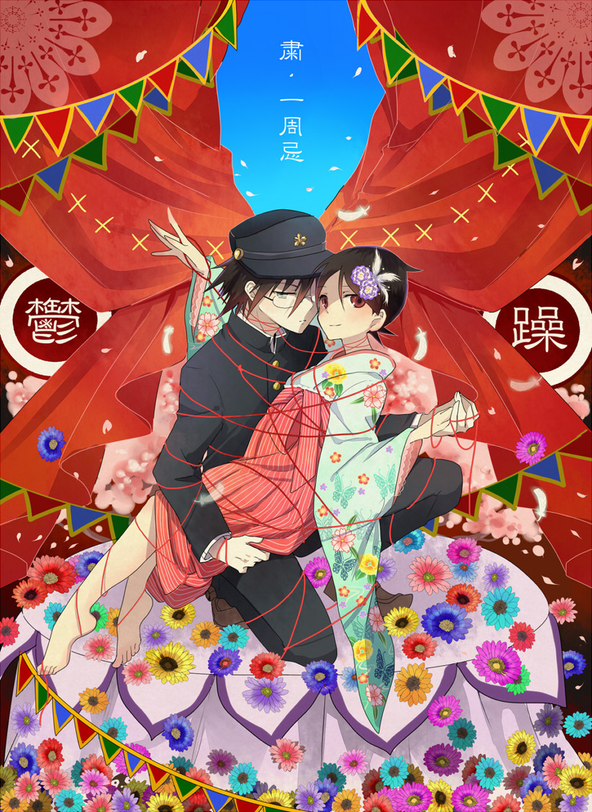 itoshiki nozomu and fuura kafuka (sayonara zetsubou sensei) drawn by nekozuki_yuki
