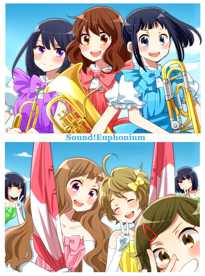 oumae kumiko, kousaka reina, kawashima sapphire, katou hazuki, sasaki azusa, and 3 more (hibike! euphonium and 1 more) drawn by asada_nikki