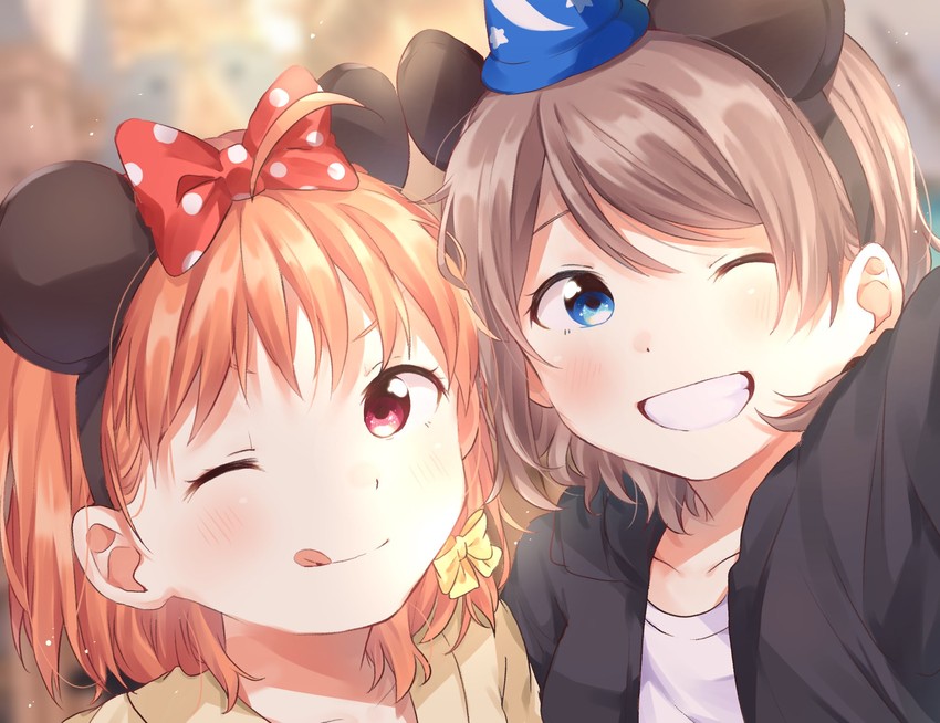 watanabe you and takami chika (love live! and 2 more) drawn by makura_(makura0128)