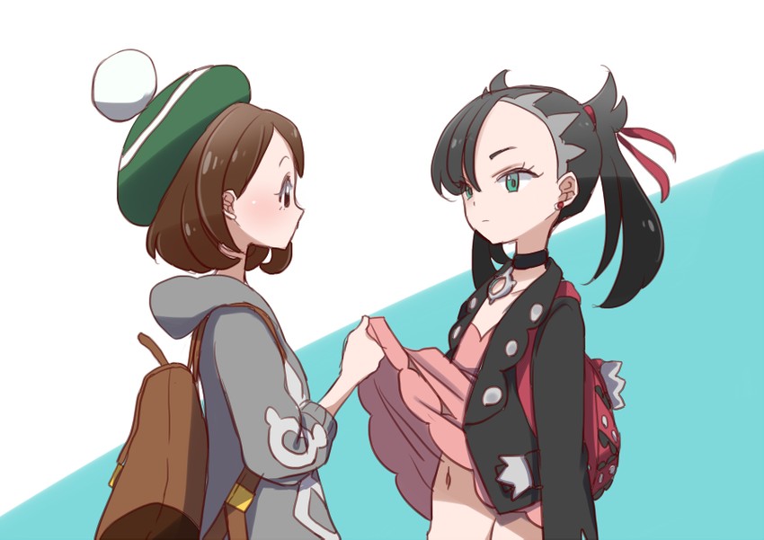 marnie and gloria (pokemon and 1 more) drawn by cacao_(99chocolove99)
