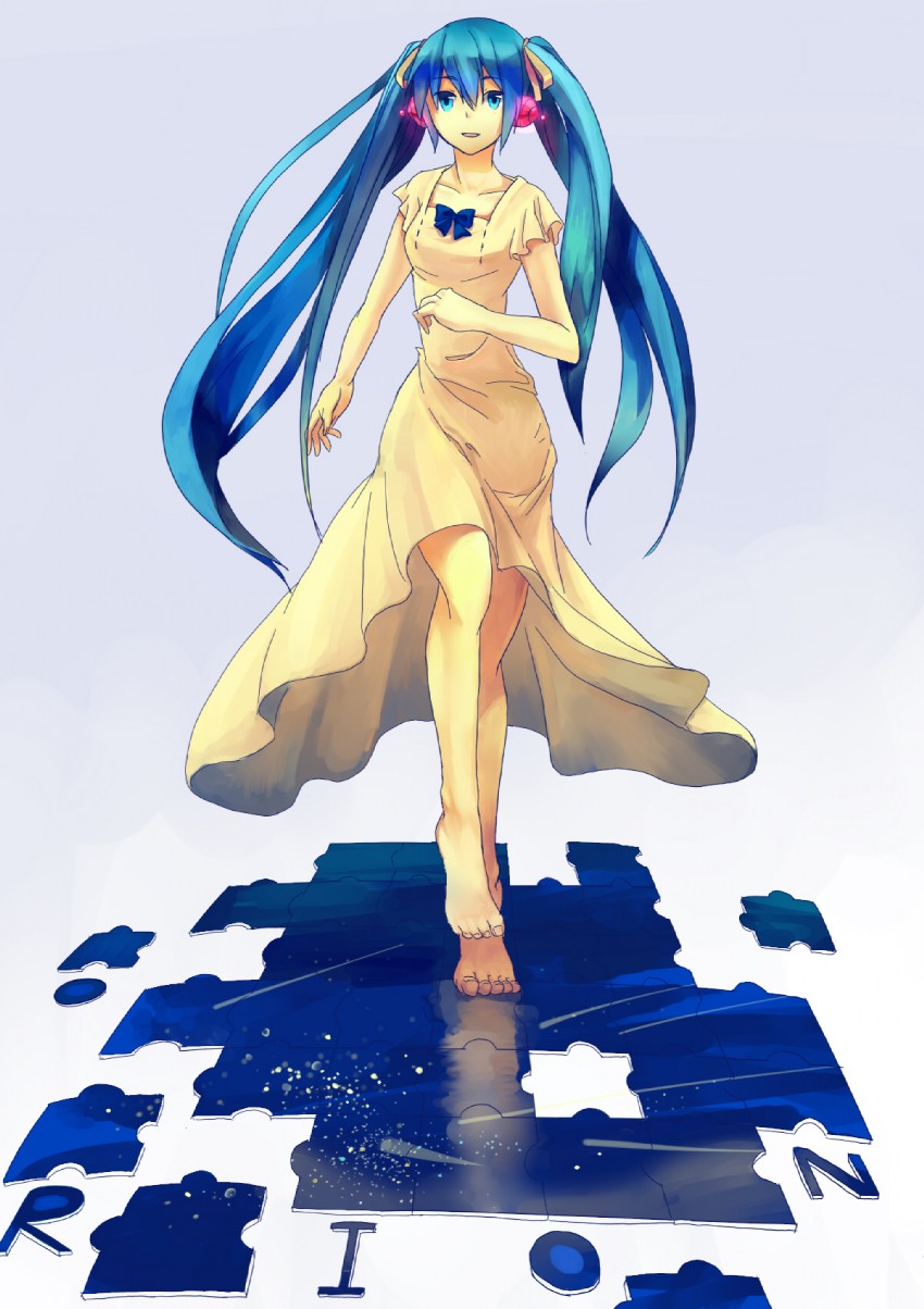 hatsune miku (vocaloid and 1 more) drawn by greenheart