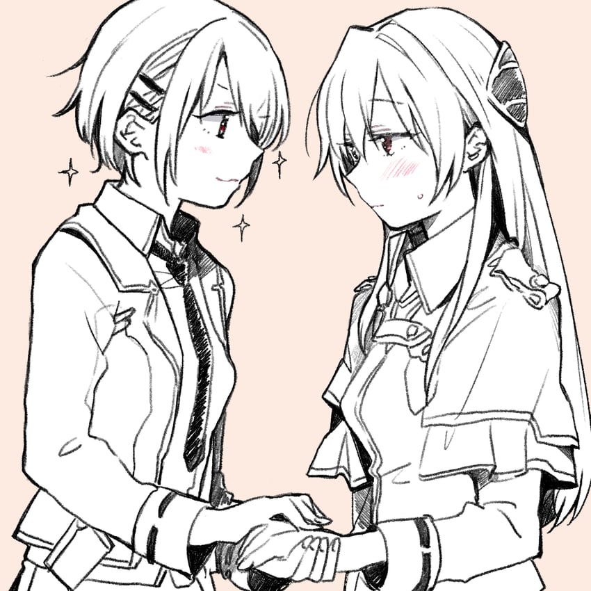 kayamori ruka and shirakawa yuina (heaven burns red) drawn by kitamura_touru