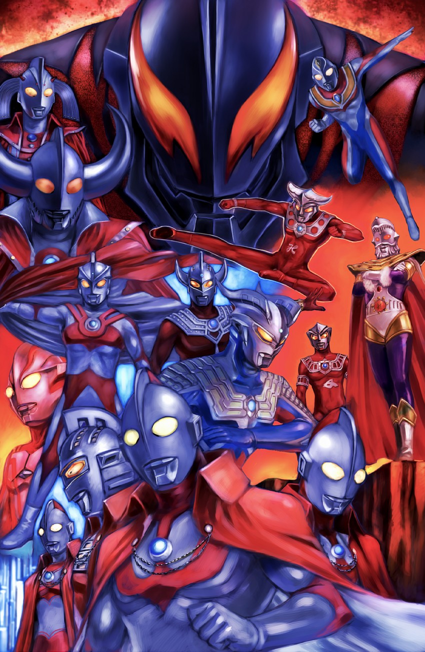 ultraman, ultraseven, ultraman zero, ultraman tarou, ultraman jack, and 10 more (ultra series and 10 more) drawn by yusao