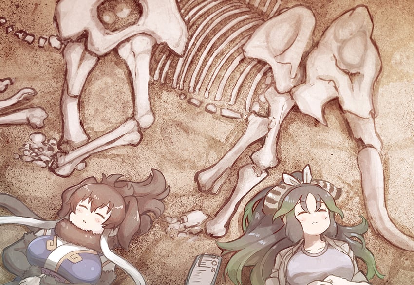 kako and mammoth (kemono friends) drawn by tanaka_kusao