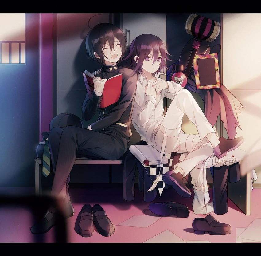 oma kokichi and saihara shuichi (danganronpa and 1 more) drawn by qiao_xing