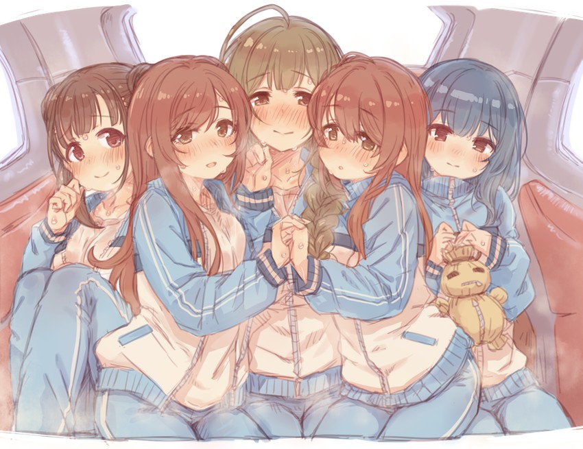 osaki amana, kuwayama chiyuki, morino rinze, sonoda chiyoko, and osaki tenka (idolmaster and 1 more) drawn by 7010