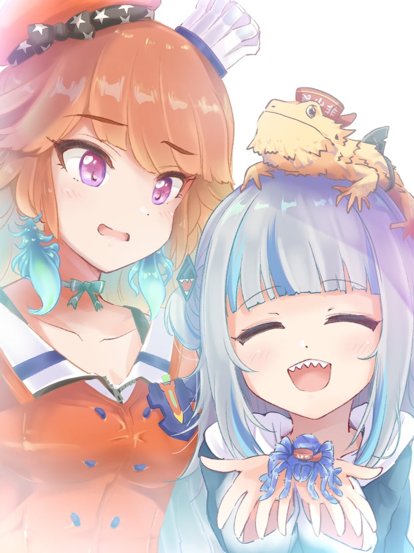 gawr gura and takanashi kiara (hololive and 1 more) drawn by sakurabuchi_noyu