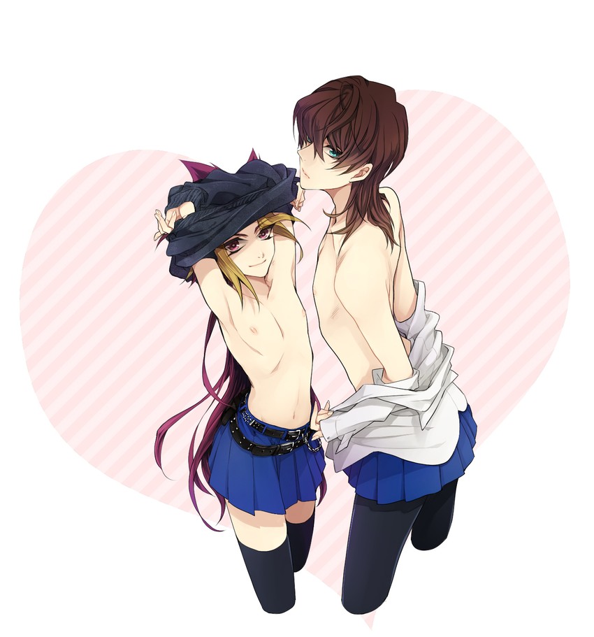 kaiba seto and yami yugi (yu-gi-oh! and 1 more) drawn by katase_waka