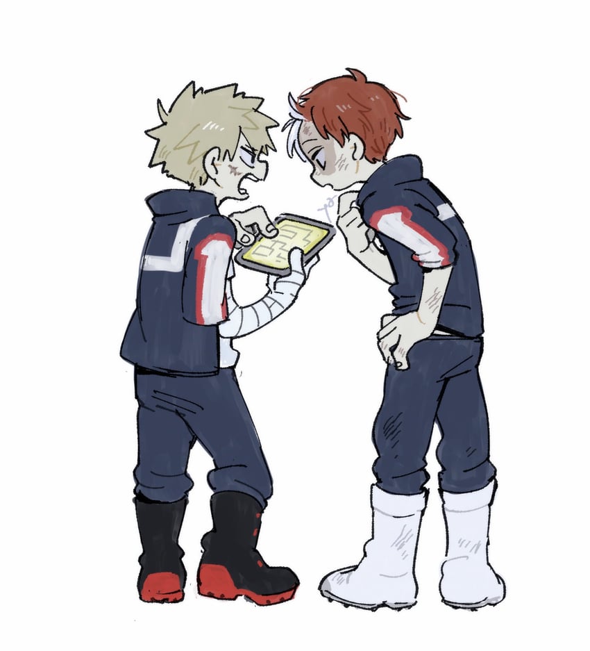 bakugou katsuki and todoroki shoto (boku no hero academia) drawn by o_y85_o