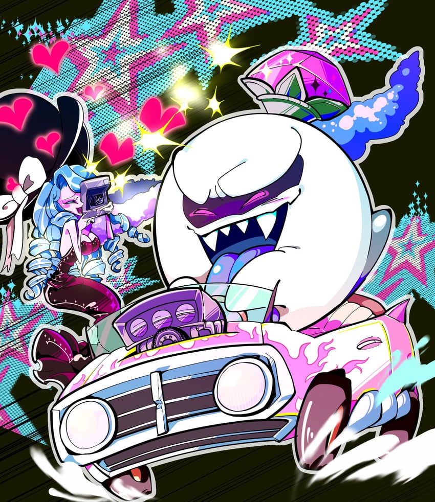 king boo and hellen gravely (mario and 4 more) drawn by licker610