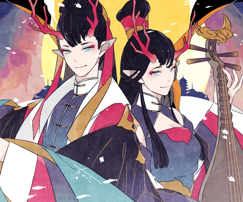 pixiv fantasia and 1 more drawn by chaninin