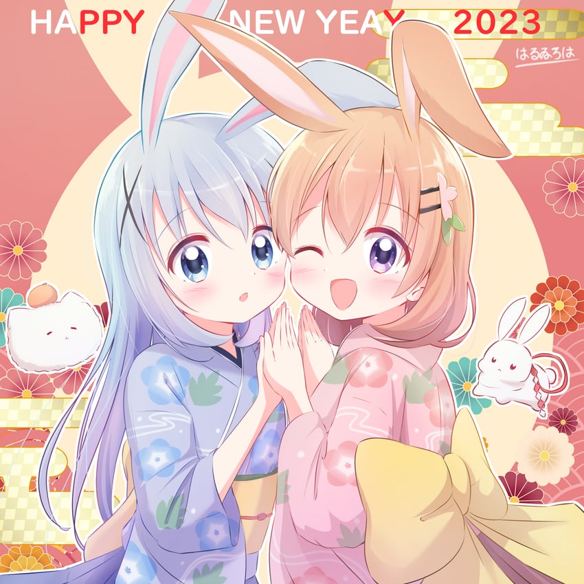 kafuu chino, hoto cocoa, and tippy (gochuumon wa usagi desu ka?) drawn by haruiroha