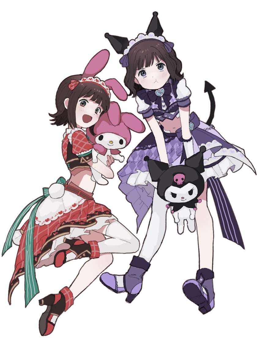 amami haruka, my melody, and kuromi (idolmaster and 4 more) drawn by 8_8ghost