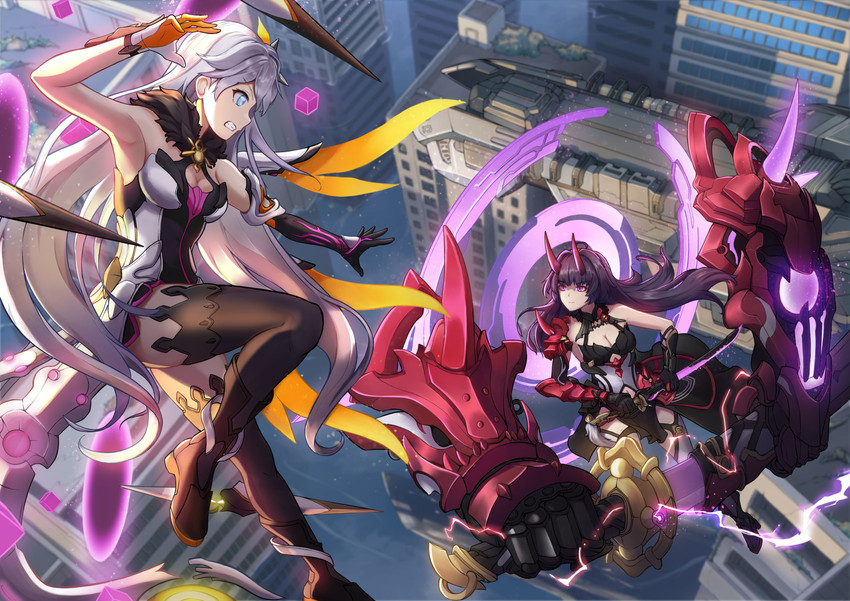 kiana kaslana and raiden mei (honkai and 1 more) drawn by nm_hao