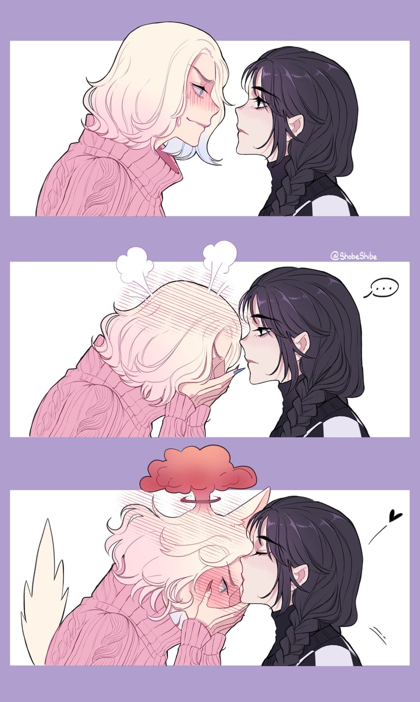 wednesday addams and enid sinclair (addams family and 1 more) drawn by shobeshibe