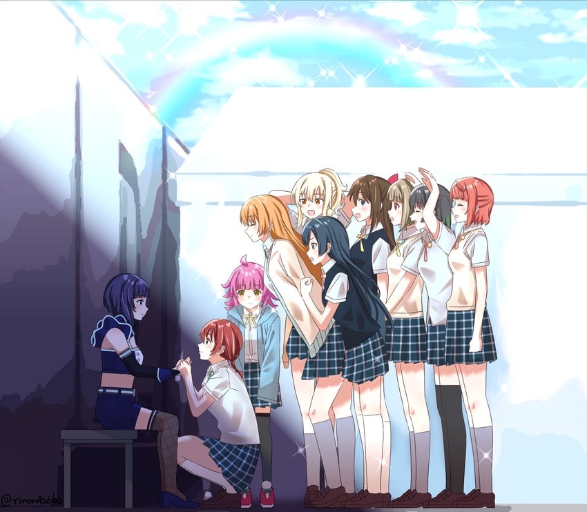 yuki setsuna, uehara ayumu, takasaki yu, osaka shizuku, tennoji rina, and 5 more (love live! and 1 more) drawn by rinon42600