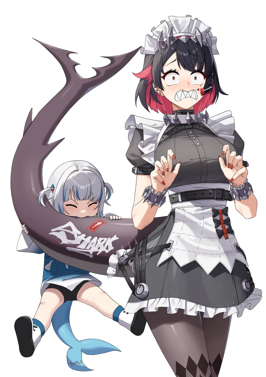 gawr gura and ellen joe (hololive and 2 more) drawn by alfie_(tmdals7645)