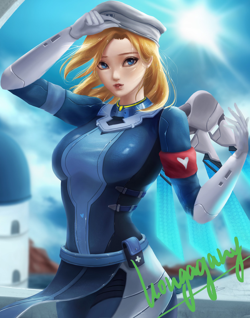 mercy and combat medic ziegler (overwatch and 1 more) drawn by hongagany