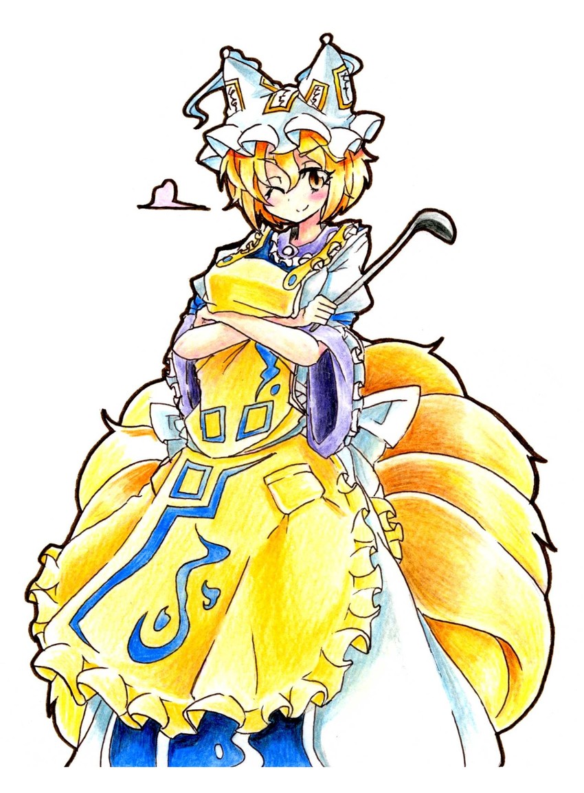 yakumo ran (touhou) drawn by gokuu_(acoloredpencil)