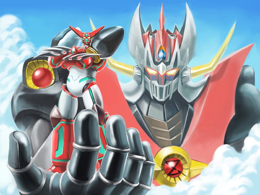 shin getter-1 and mazinkaiser (getter robo and 3 more) drawn by matchin