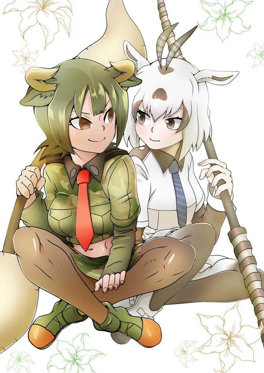aurochs and arabian oryx (kemono friends) drawn by oekakimannga