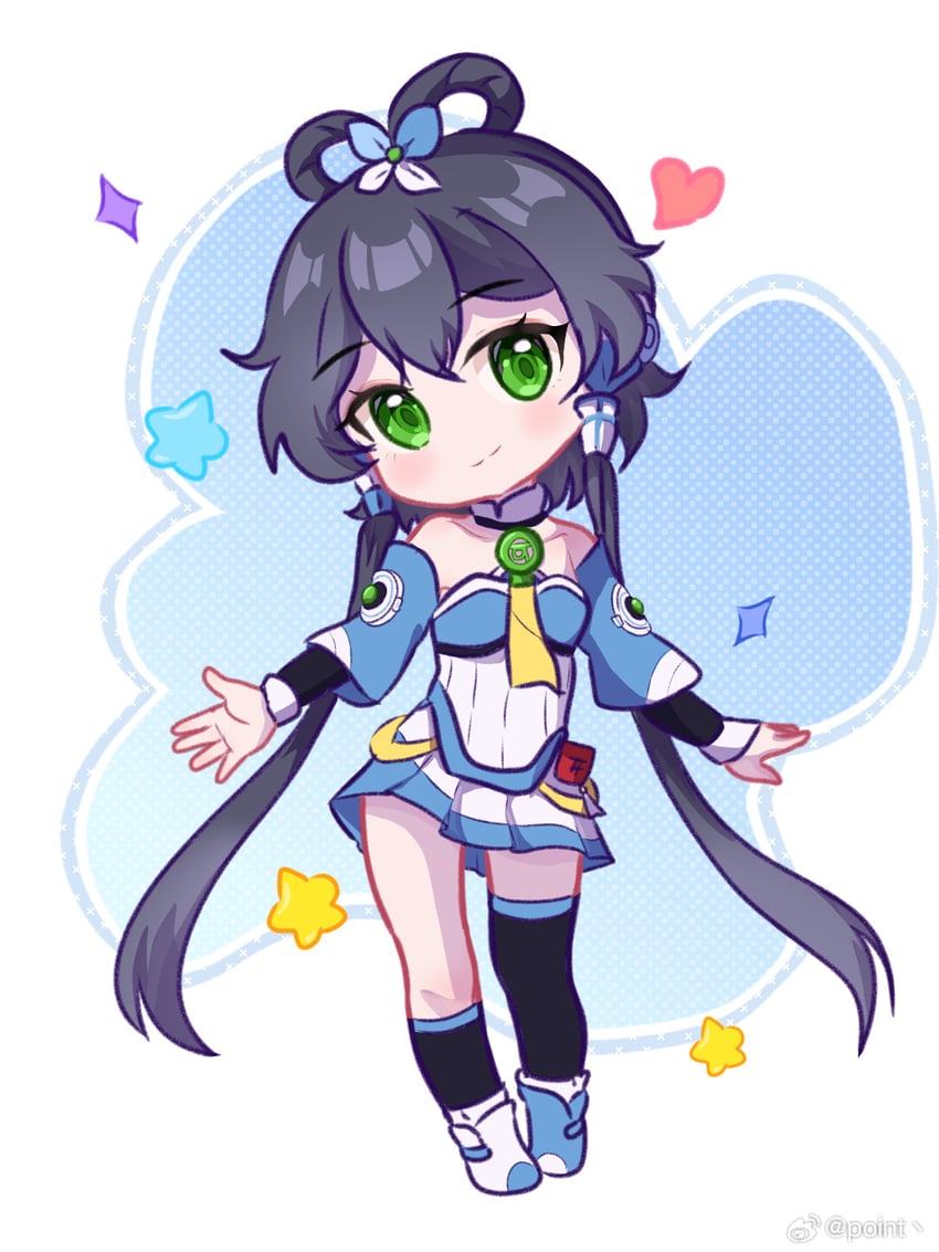 luo tianyi and luo tianyi v3 (vocaloid and 1 more) drawn by pointzhu