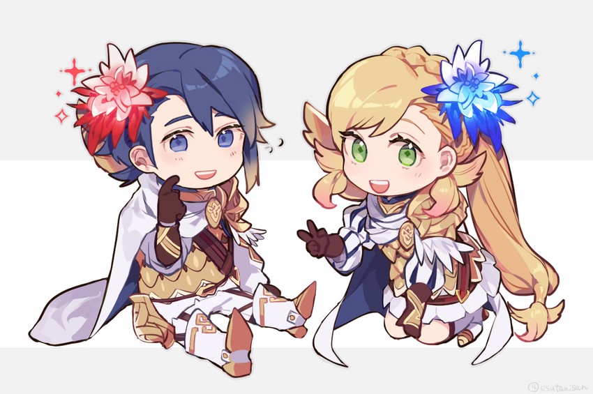 sharena and alfonse (fire emblem and 1 more) drawn by esutanisan
