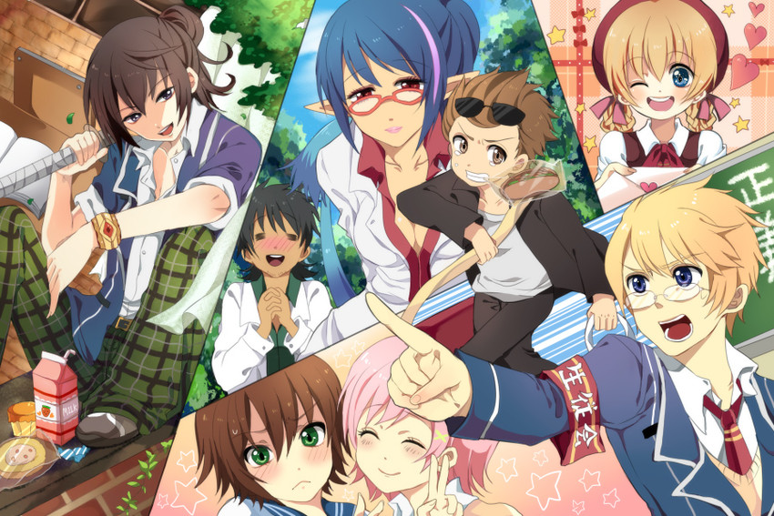 yuri lowell, estellise sidos heurassein, rita mordio, flynn scifo, karol capel, and 3 more (tales of and 1 more) drawn by haguo_yuu