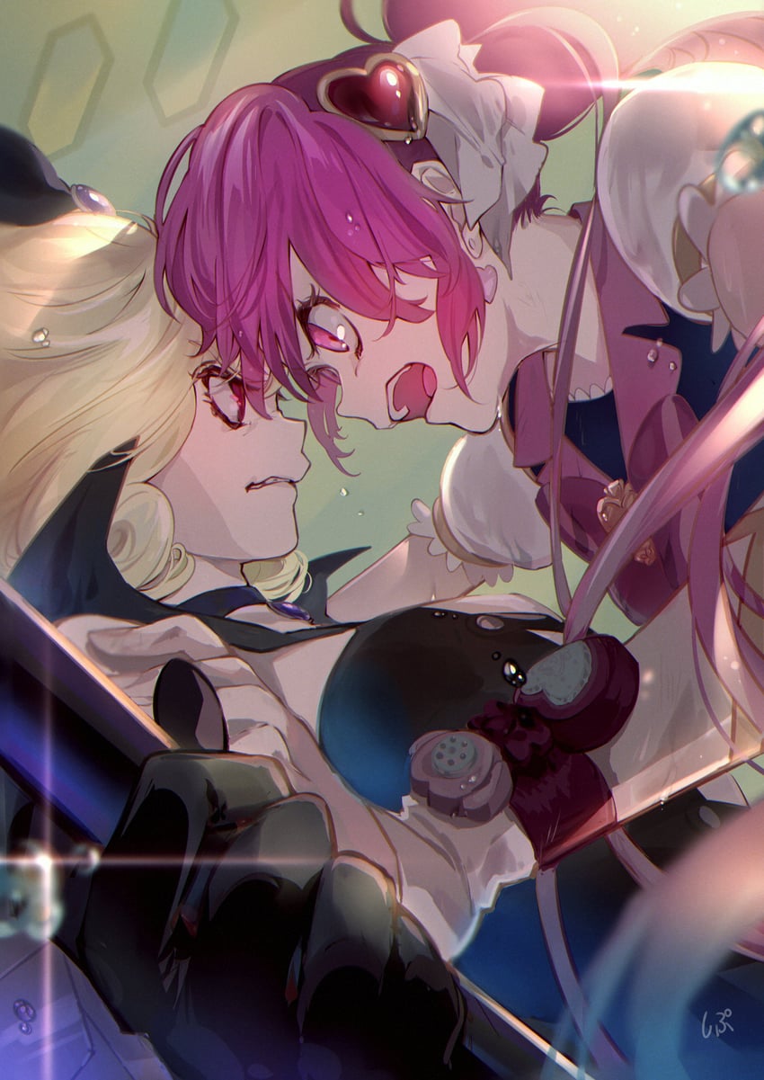aino megumi, cure lovely, and queen mirage (precure and 1 more) drawn by shipu_(gassyumaron)