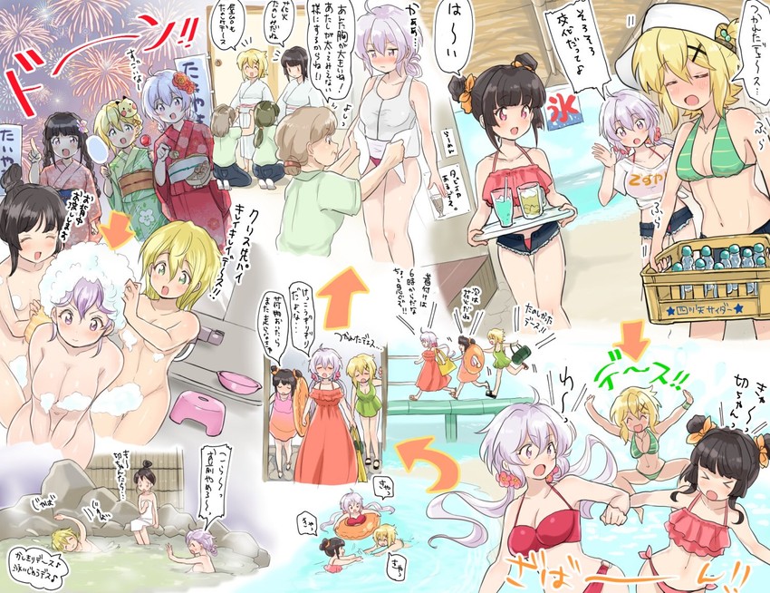 yukine chris, akatsuki kirika, and tsukuyomi shirabe (senki zesshou symphogear) drawn by runawate56