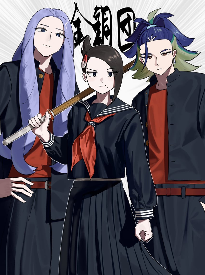 adaman, mai, and melli (pokemon and 1 more) drawn by umebosi_nigame