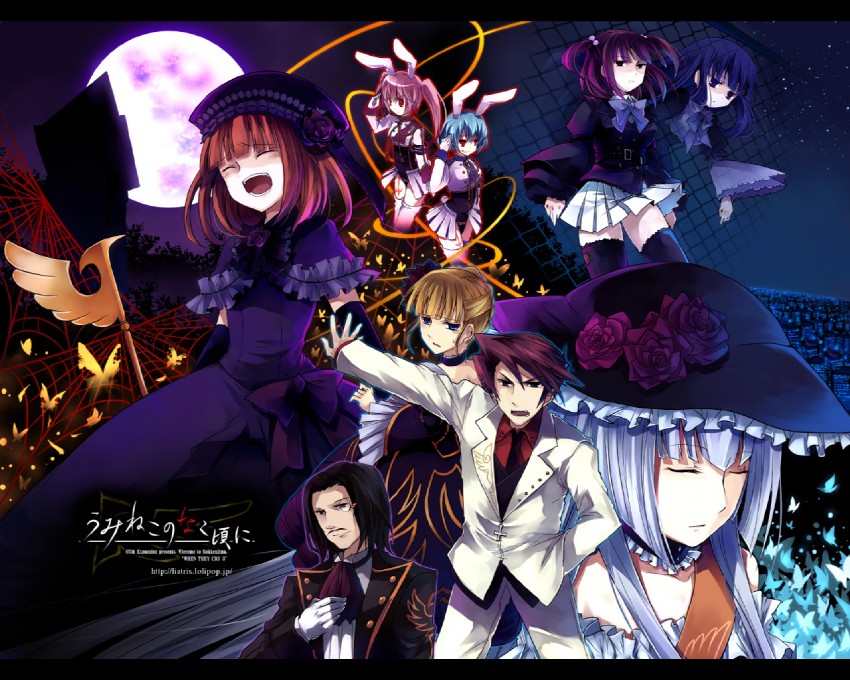 beatrice, ushiromiya battler, ushiromiya ange, frederica bernkastel, eva beatrice, and 4 more (umineko no naku koro ni and 1 more) drawn by suzushiro_kurumi