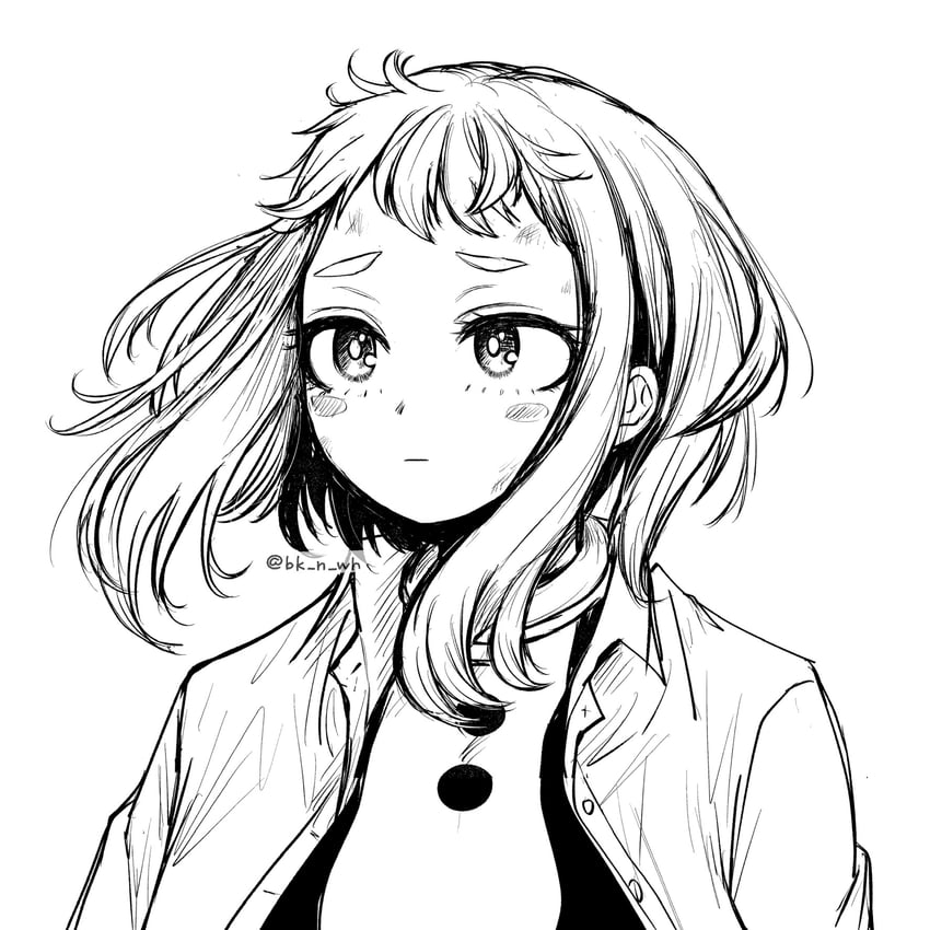 uraraka ochaco (boku no hero academia) drawn by bk_n_wh