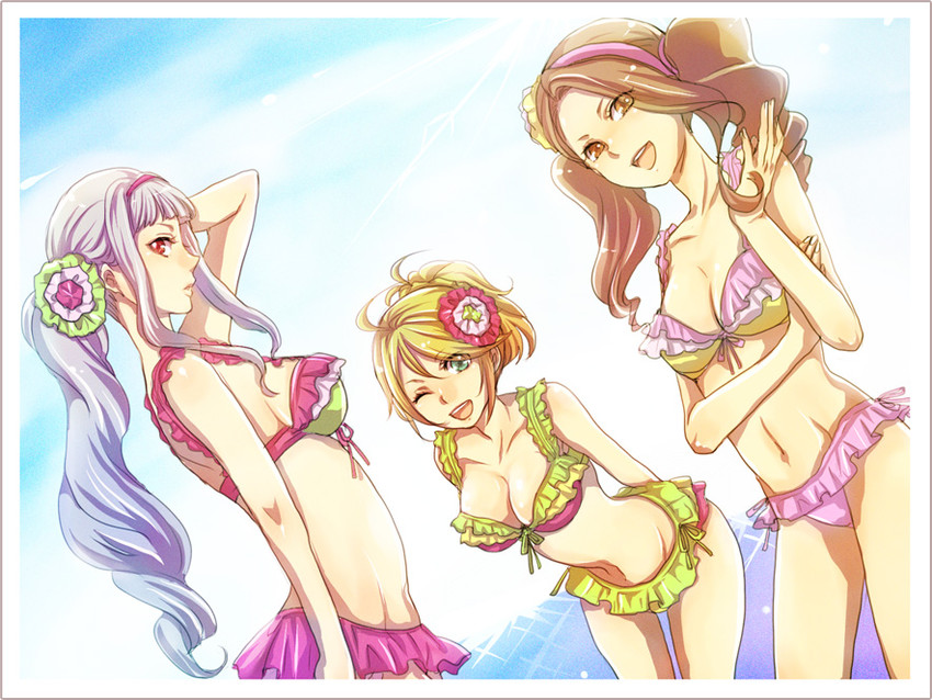 hoshii miki, shijou takane, and minase iori (idolmaster) drawn by 9wa