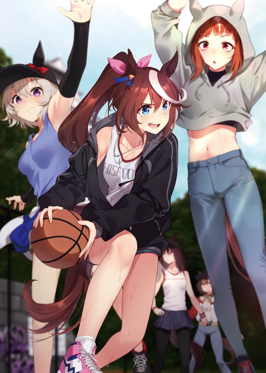 tokai teio, curren chan, and transcend (umamusume) drawn by motsunabe_(mo2nap3)