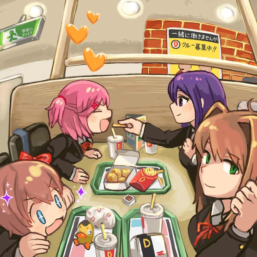 monika, natsuki, yuri, and sayori (doki doki literature club) drawn by dido_(di_do_di_do)
