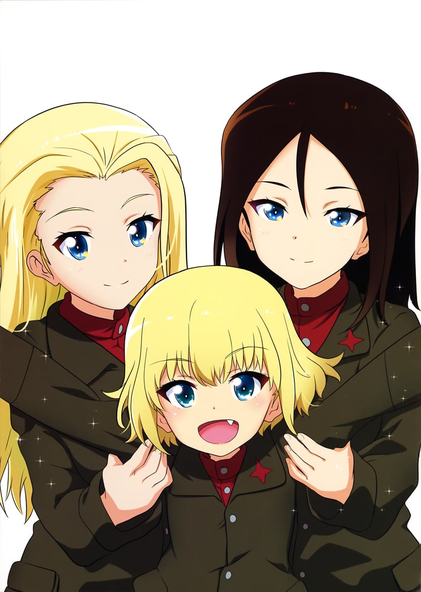 katyusha, nonna, and clara (girls und panzer) drawn by kanau