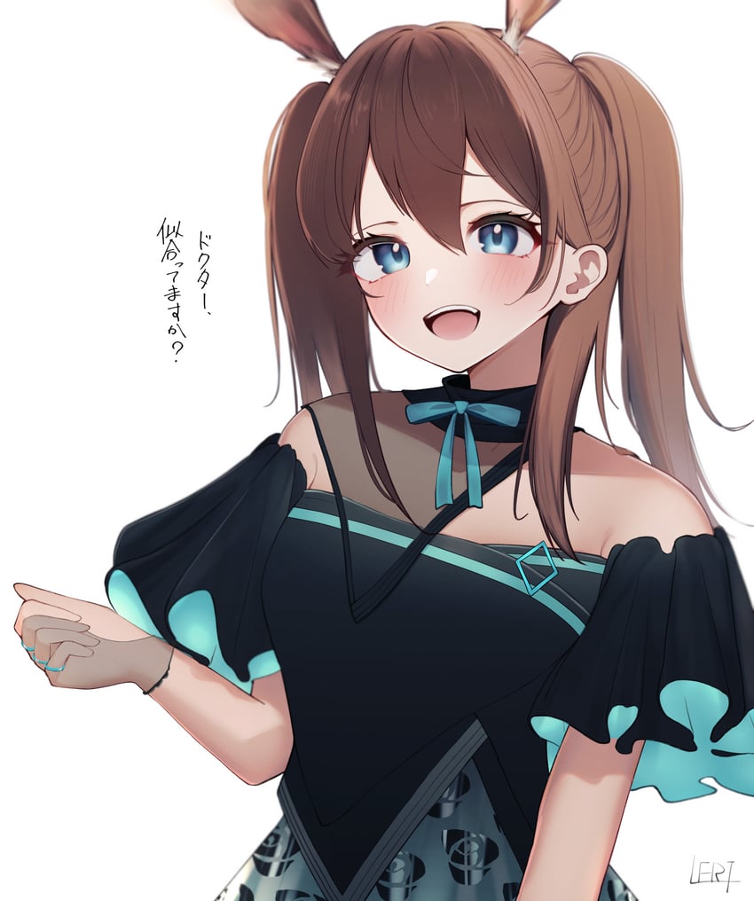 amiya (arknights and 1 more) drawn by l_eri