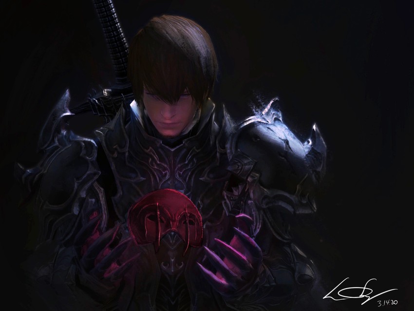 dark knight and warrior of light (final fantasy and 1 more) drawn by silverling