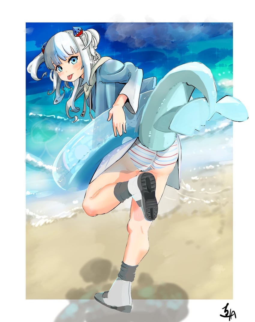 gawr gura (hololive and 1 more) drawn by dai_roku_ten_mao