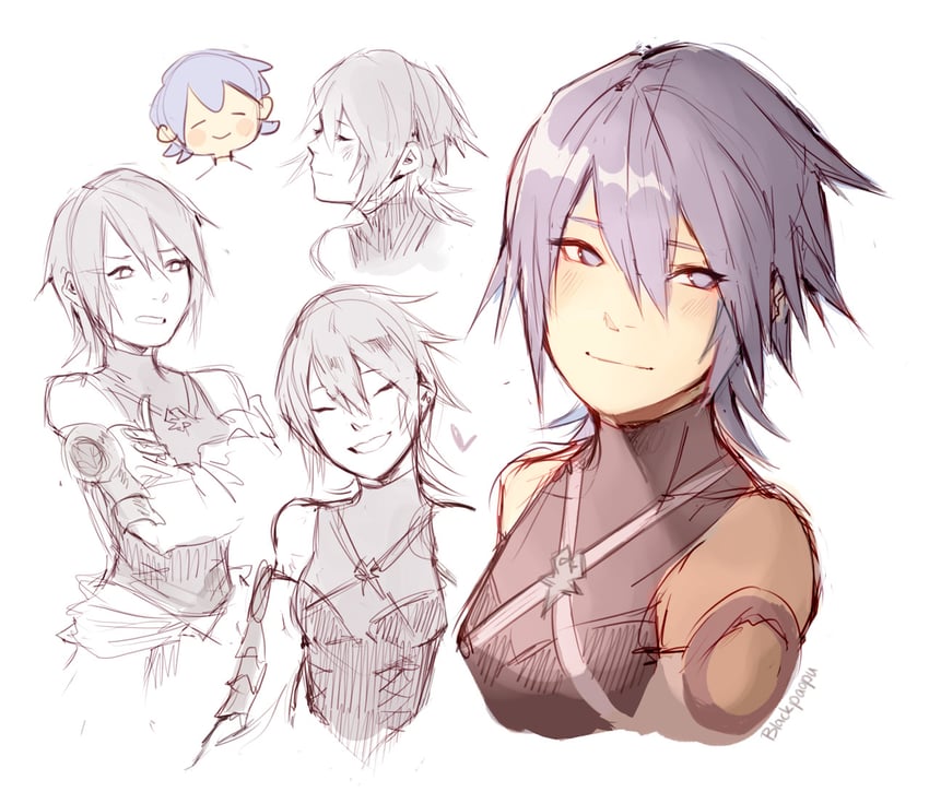 aqua (kingdom hearts and 1 more) drawn by blackpaopu