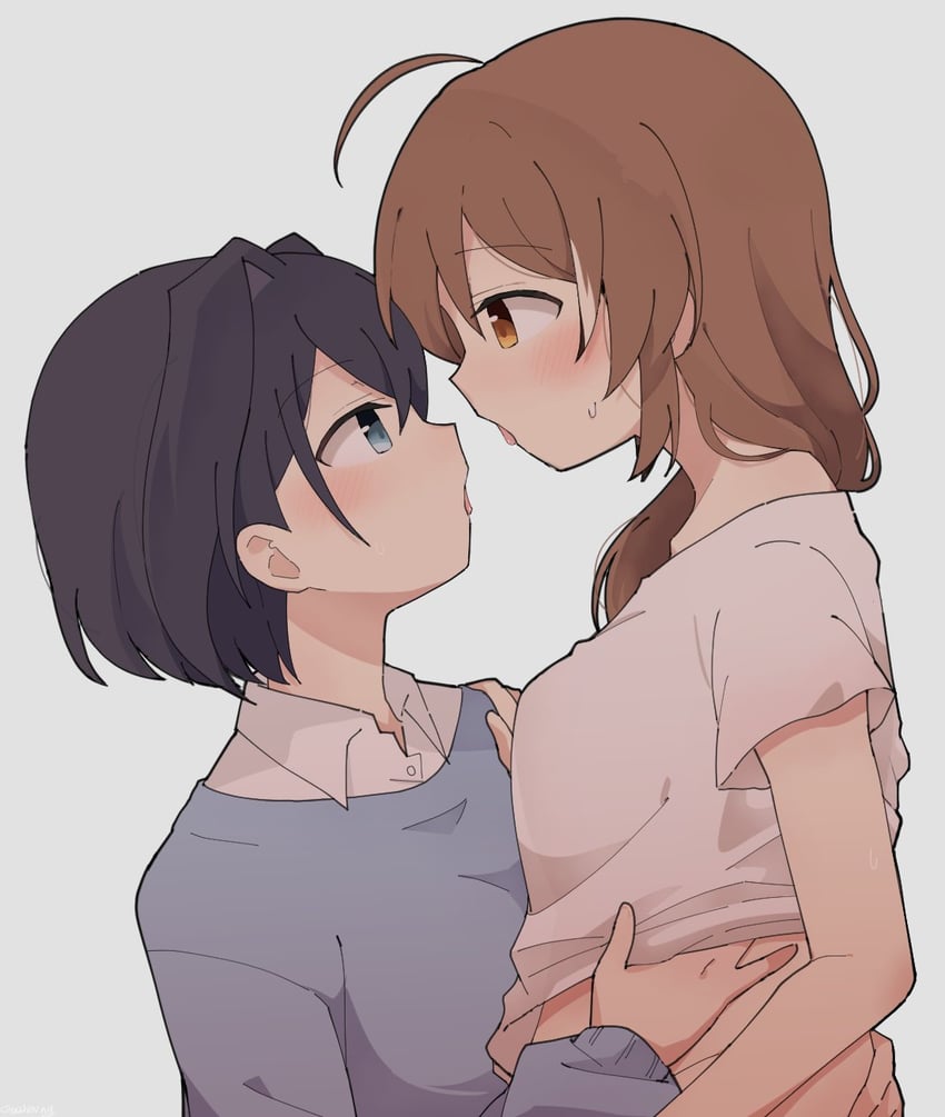ouro kronii and nanashi mumei (hololive and 1 more) drawn by gyaheung