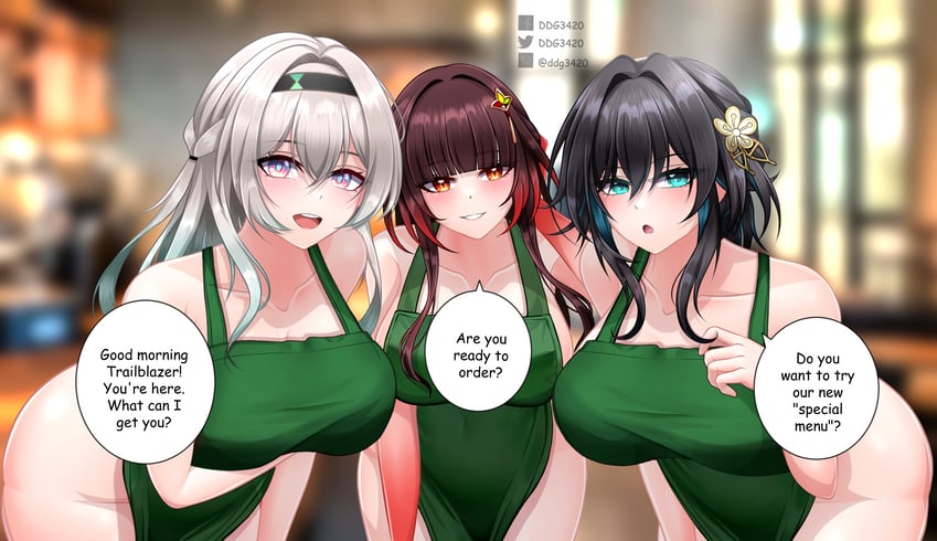 firefly, ruan mei, and lingsha (honkai and 2 more) drawn by d.d.g_(ddg3420)