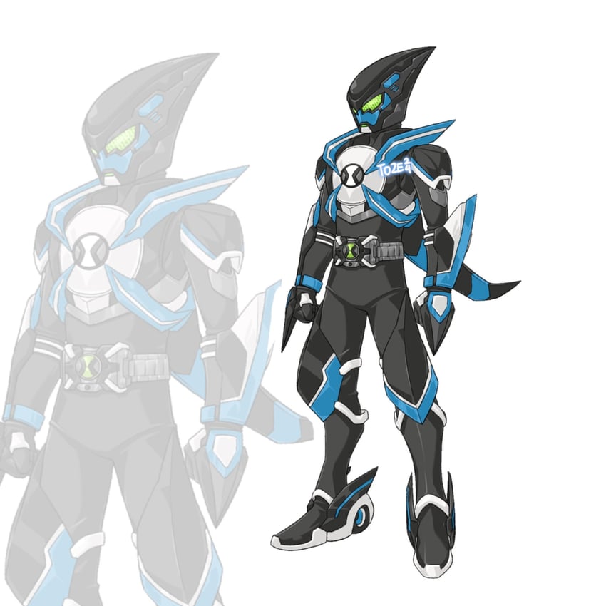 xlr8 and kamen rider omnitrix (kamen rider and 1 more) drawn by to_ze