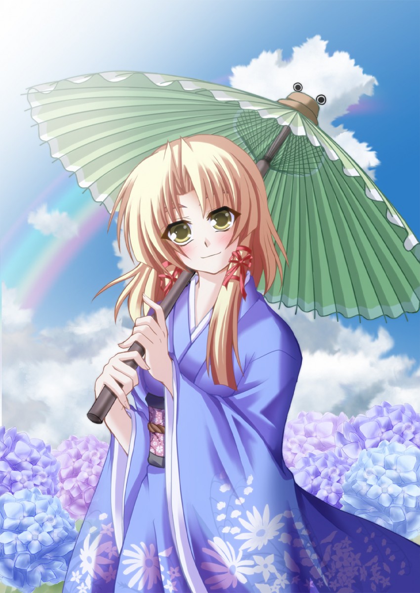 moriya suwako and pyonta (touhou) drawn by a_flow