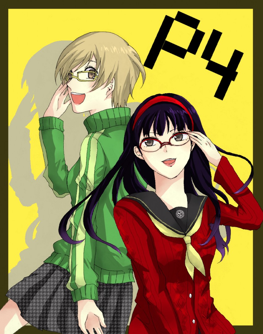 satonaka chie and amagi yukiko (persona and 1 more) drawn by nori_(xxxovoxxx)