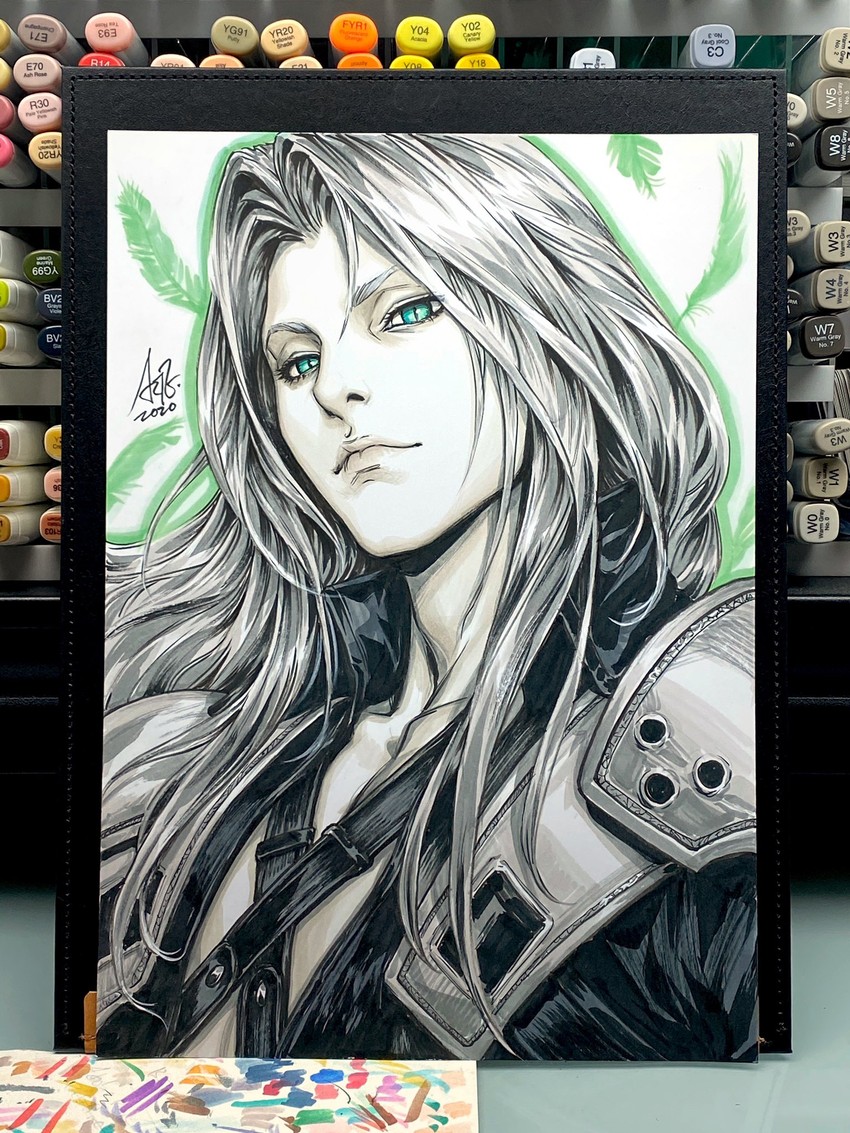 sephiroth (final fantasy and 2 more) drawn by stanley_lau