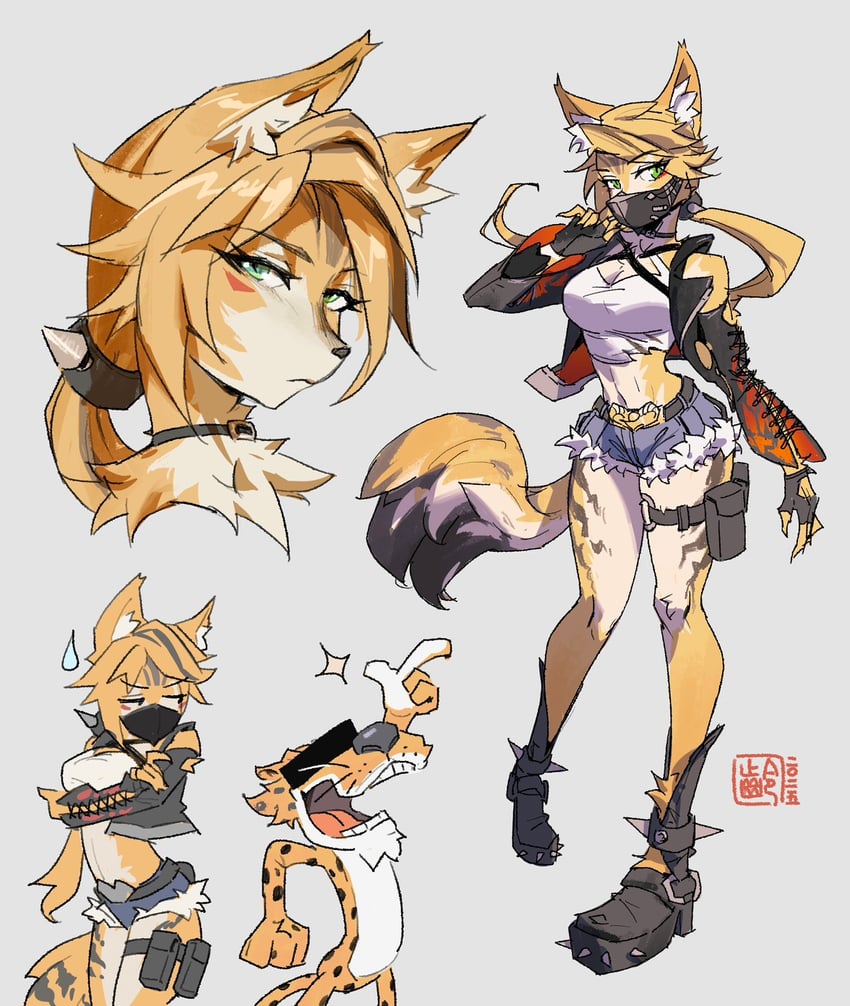 pulchra fellini and chester cheetah (zenless zone zero and 1 more) drawn by jodytsengart
